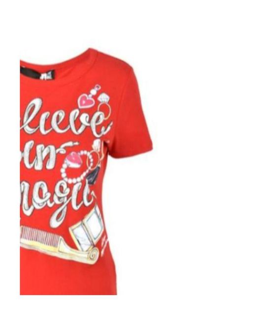 Moschino Red Item O-Neck Short-Sleeved T-Shirt