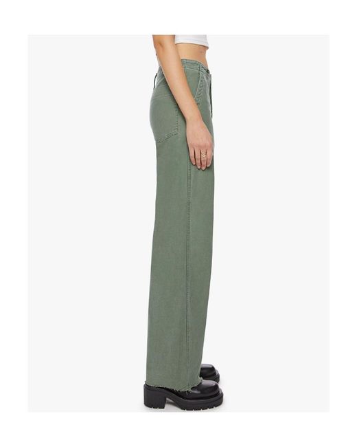 Mother Green The Major Sneak Fray Jeans