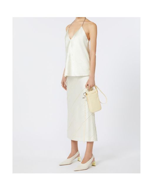 Sportmax White V-Neck Chain-Detailed Top