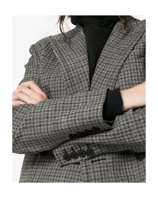 Givenchy Gray Plaid Wool Suit Jacket