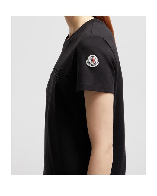 Moncler Black Embroidered Logo T-Shirt