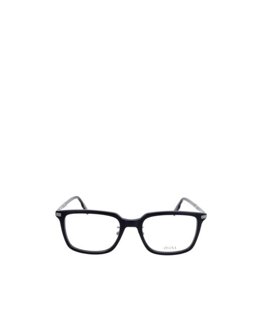 Zegna White Square Frame Glasses for men