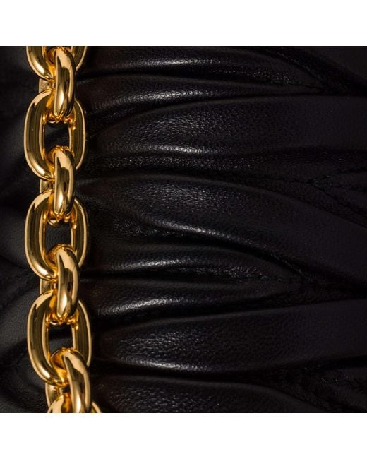 Miu Miu Black Matelassé Nappa Leather Shoulder Bag