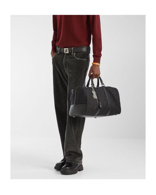 Fendi Black Straight-Leg Corduroy Long Jeans for men