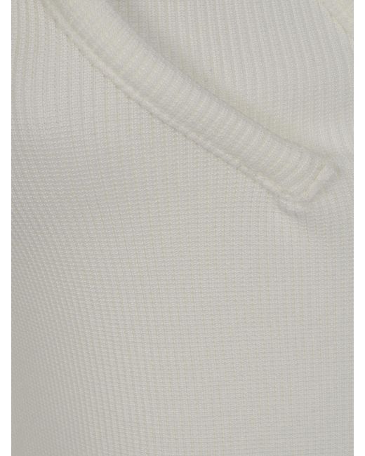 Christopher Esber Gray Asymmetric Ribbed Tank Top