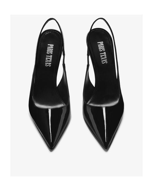 Paris Texas Black Lidia Slingback Pumps