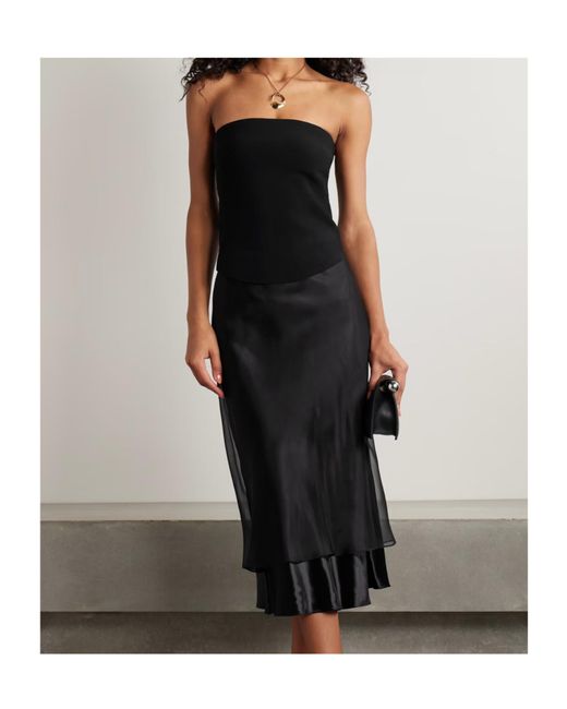 Jonathan Simkhai Black Shawn Strapless Recycled Knitted Bustier Top