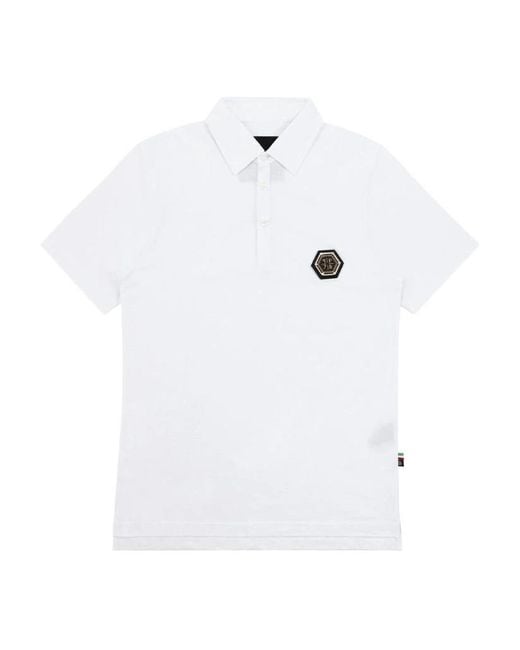 Philipp Plein White Logo Polo Shirt for men