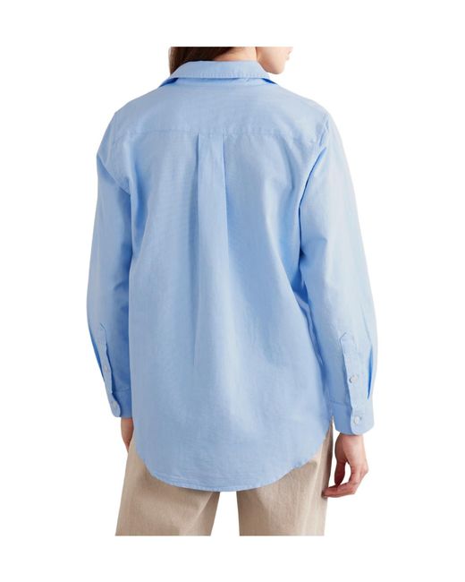 Mother Blue Embroidered Cotton Shirt