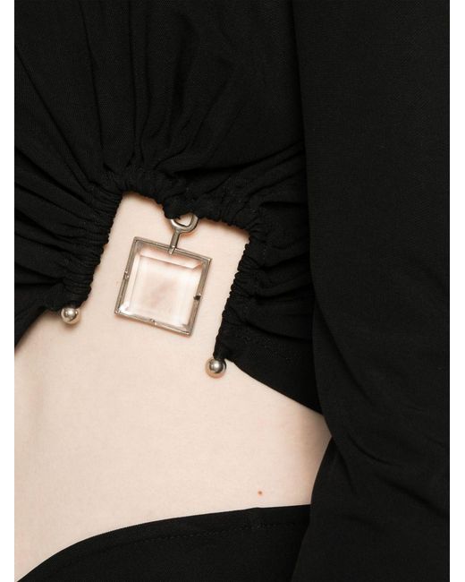 Christopher Esber Black Bezel Quartz Long-Sleeve Top