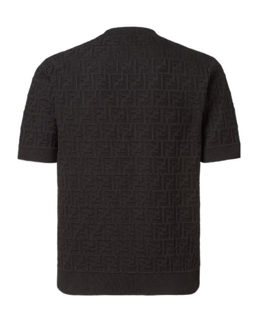 Fendi Black Ff Cotton Pullover for men
