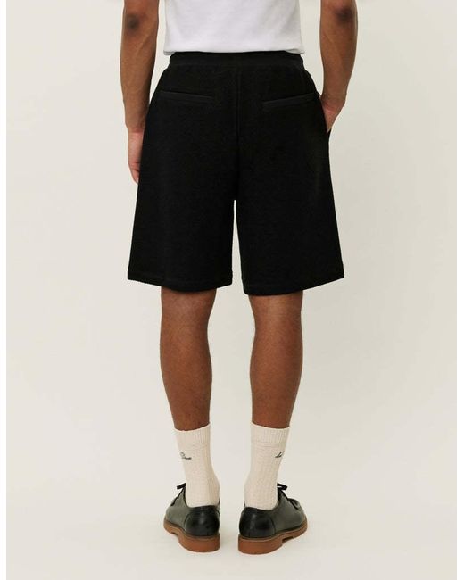 Les Deux Black Reverse-Weave Shorts for men