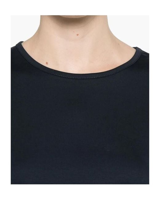 Herno Blue Side Slits Cotton T-Shirt