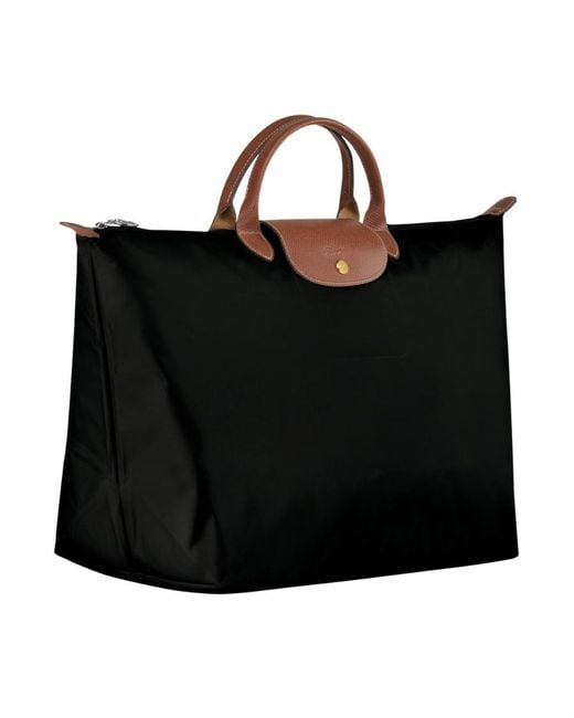 Longchamp Black Large Boxford Top Handle Bag