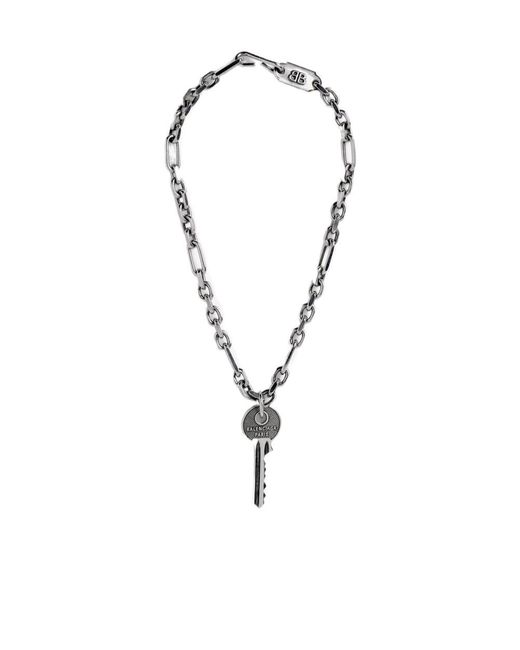 Balenciaga White Neverlost Thin Necklace for men