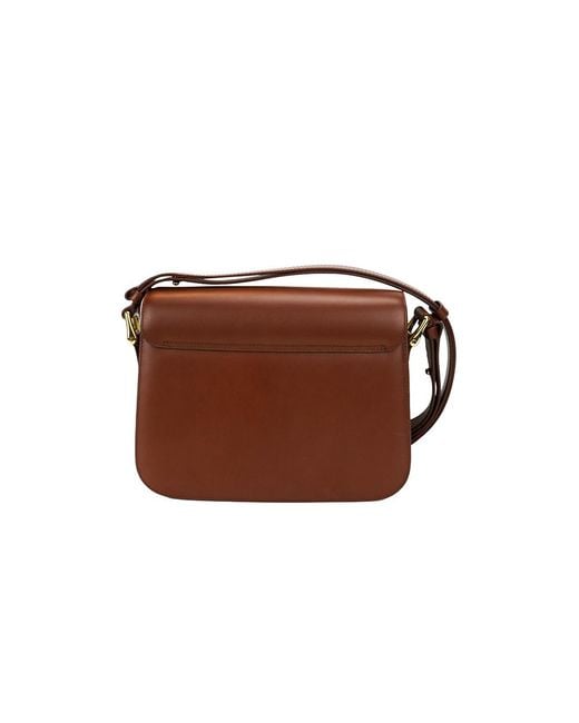 A.P.C. Brown Grace Foldover Shoulder Bag for men