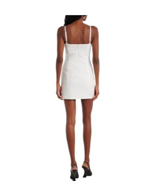 Blumarine White Laser-Cut Crêpe Cady Minidress