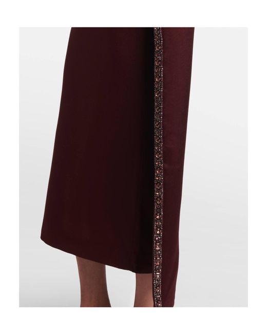 Roland Mouret Purple Embellished Caped Satin Crêpe Midi Dress