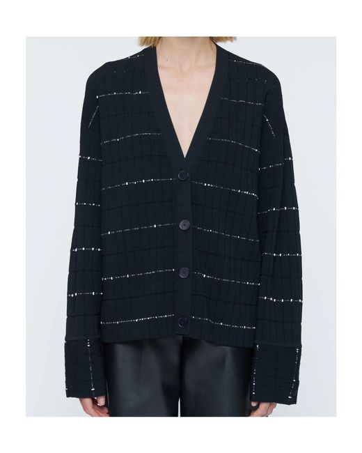 Joseph Black Fragmented Stripe Cardigan