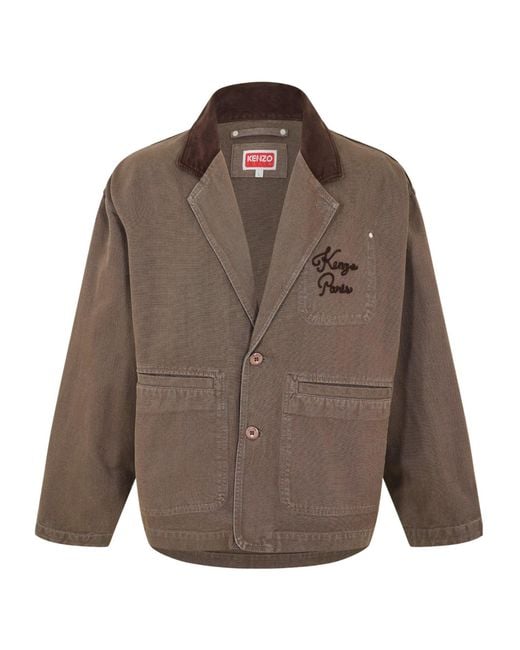 KENZO Brown Workwear Jacket for men