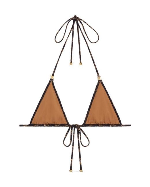 Céline Metallic Matt Jersey Triangle Top With Monogram