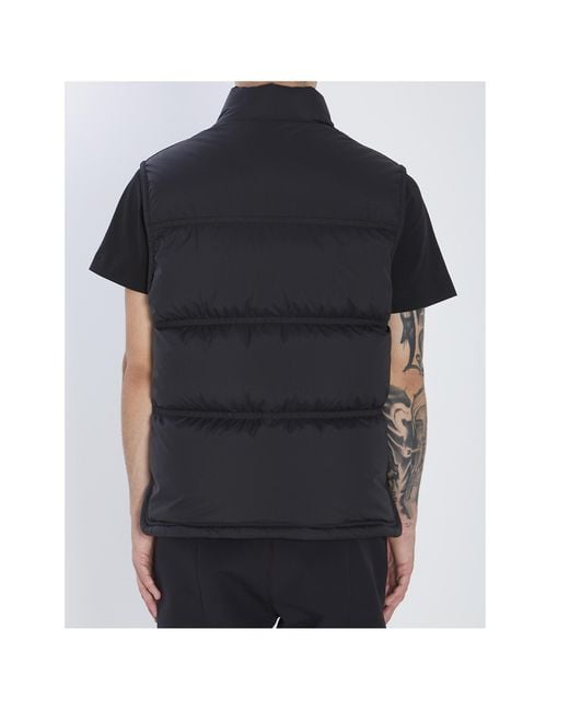 Moncler Black Grenoble Aul Logo Embroidered Ski Gilet for men