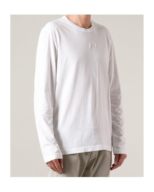 James Perse White Long Sleeved Crew Neck T-Shirt for men