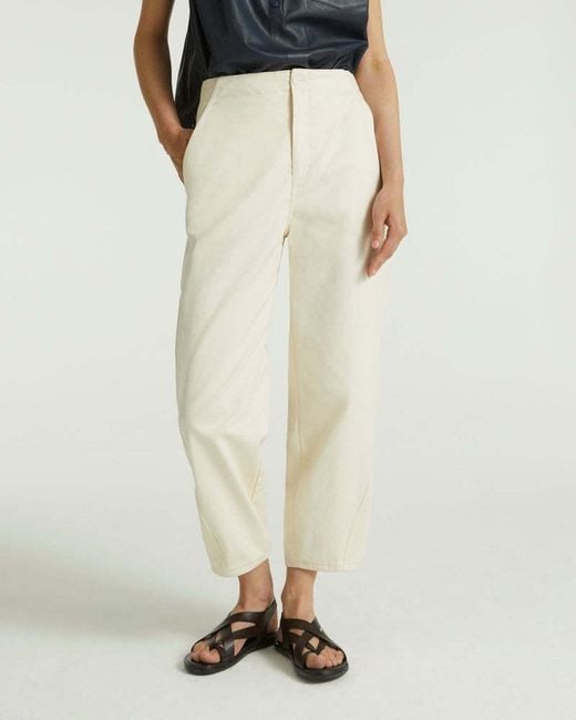 Yves Salomon Natural High-Waist Tapered Trousers