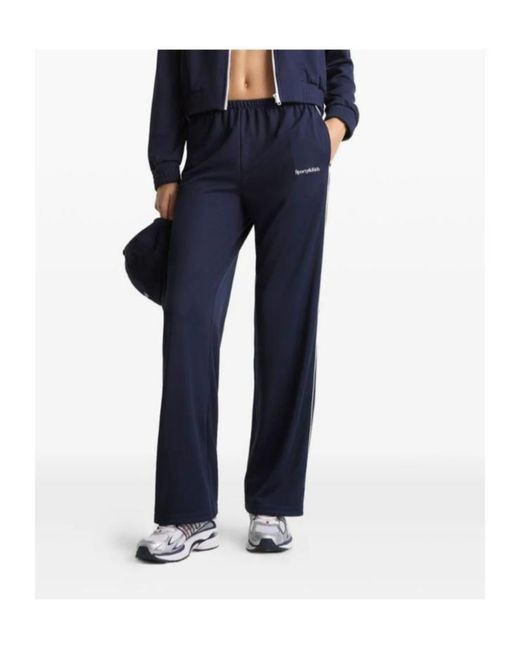 Sporty & Rich Blue Elastic Waistband Casual Pants