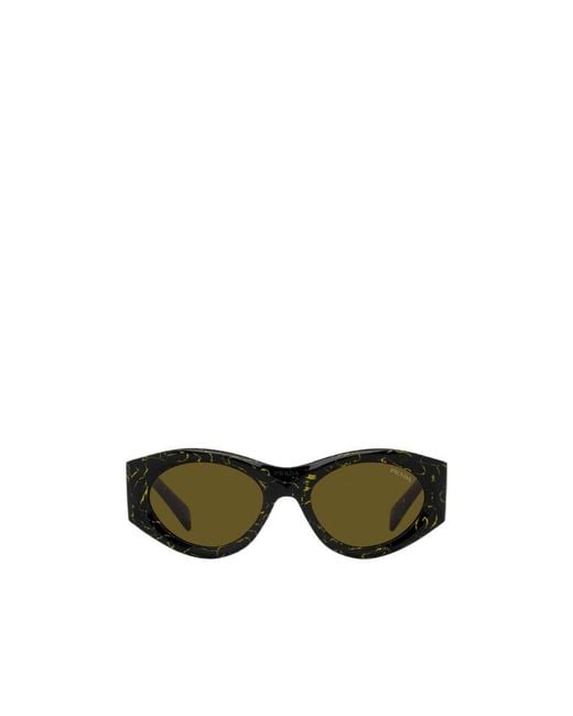 Prada Green Eyewear Rectangular Frame Sunglasses for men