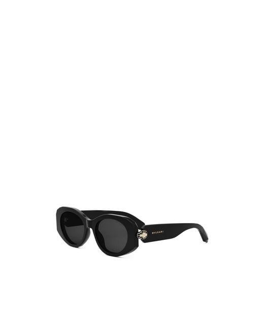 BVLGARI Black Bulgari Serpenti Forever Oval Frame Sunglasses