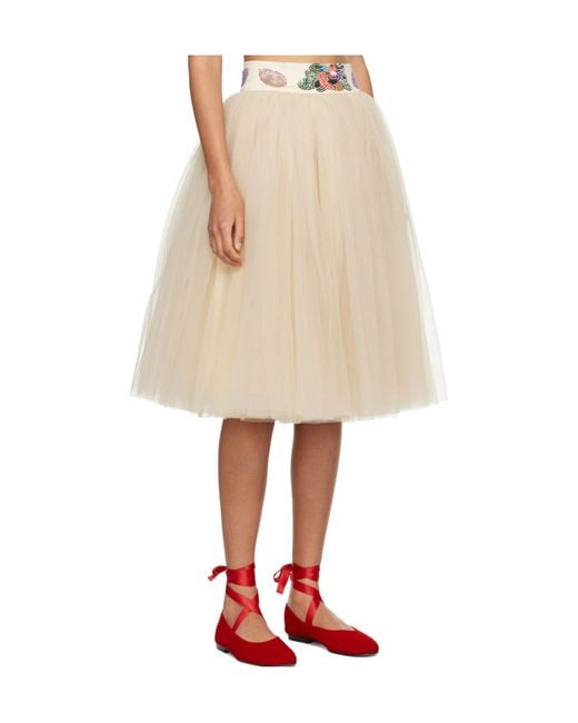 Bode Natural Sunset Lily Midi Skirt