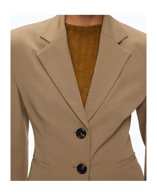Pinko Natural Single-Breasted Cropped Blazer