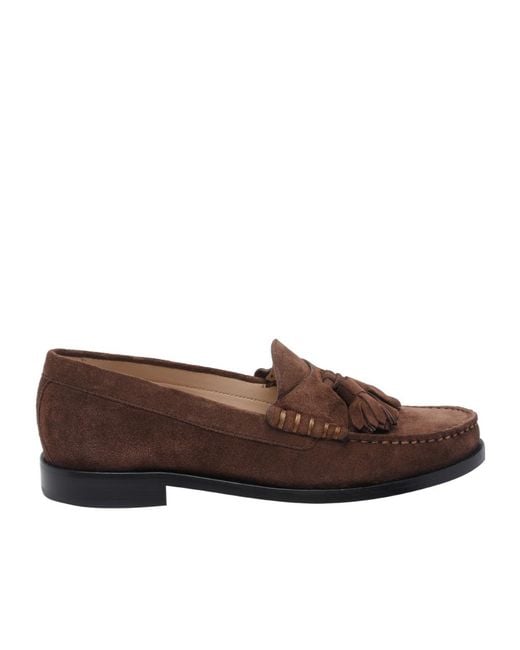 Stuart Weitzman Brown Crew Neck Loafers