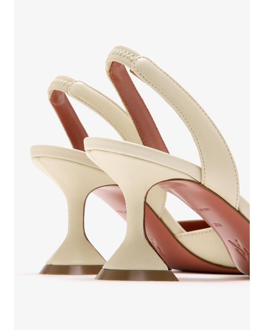 AMINA MUADDI Natural Pointed-Toe High-Heeled Sandals