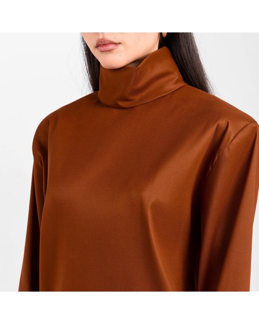 Saint Laurent Brown Solid-Color Versatile Tops