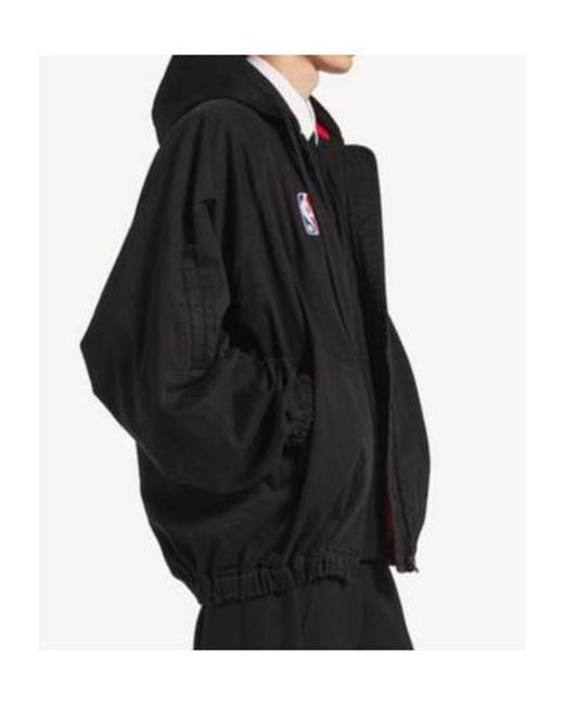 Balenciaga Black Nba Logo Hooded Jacket for men