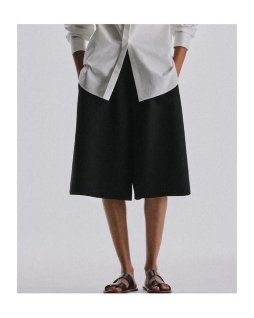 The Row Black Fauna Pleated Tailored Shorts