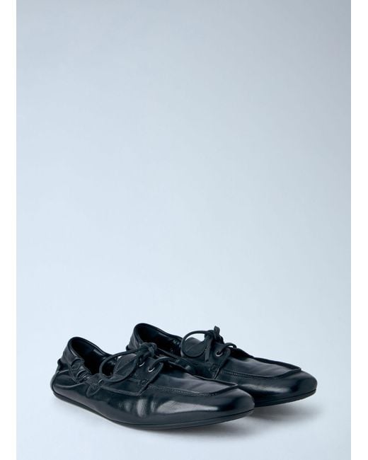 Prada Blue Leather Moccasins for men