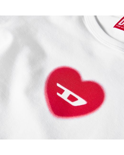 DIESEL White Fitted Cropped T-Shirt