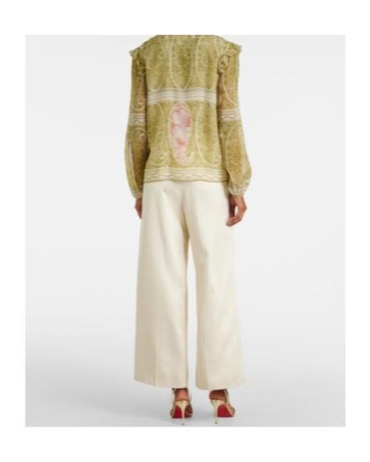 Giambattista Valli Yellow Printed Silk Georgette Blouse