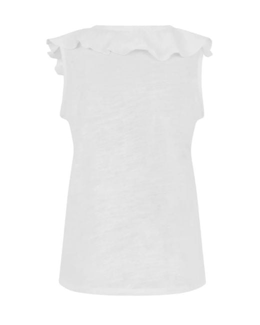 Ralph Lauren White Lauren Ruffled Top
