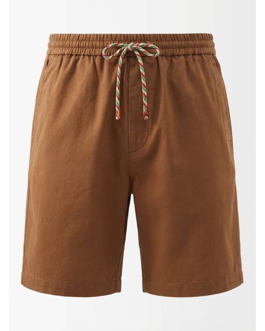 Gucci Brown Logo-Stamp Drawstring Shorts for men