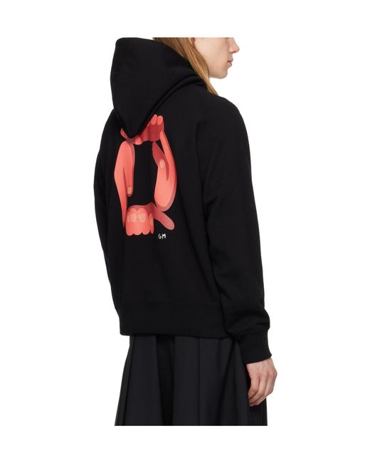 Sacai Black X Geoff Mcfetridge Print Hoodie for men