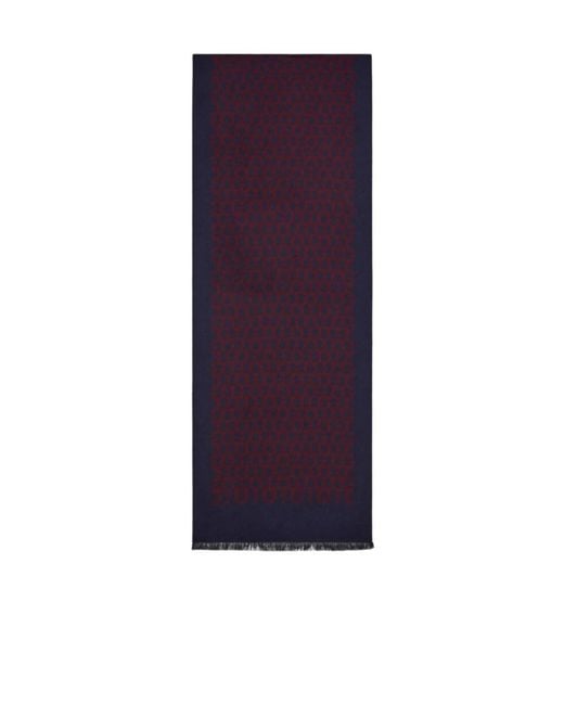 Ferragamo Purple Ferragamo Gancini Jacquard Scarf for men