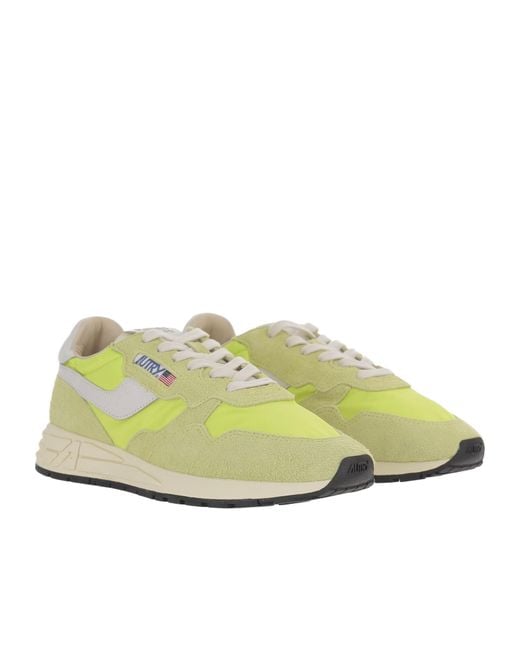 Autry Yellow Reelwind Low-Top Sneakers for men