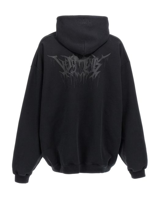 Vetements Black Skull Printed Oversized Hoodie for men