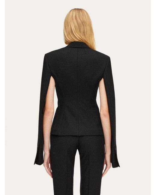 Ferragamo Black Ferragamo Cut-Out Detailed Blazer