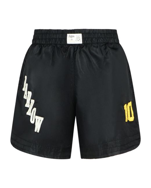 Barrow Black Logo-Embroidered Shorts for men