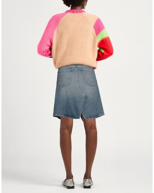 MM6 by Maison Margiela Blue Dark Wash Flared Skirt